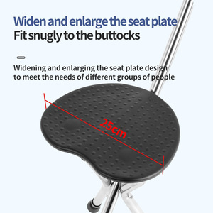 Stainless Steel Cane <b>Stool</b> With T Handle 300Lb Capacity Foldable For Outdoor Use - Product Image 4