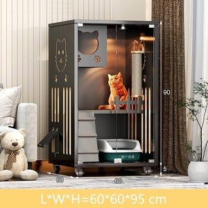 Gran Venta de Casa de Lujo Grande para Gatos de Madera Maciza, Villa de Varios Niveles con Forma Rectangular para Interiores - Product Image 3