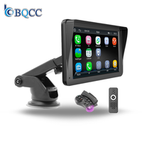 Radio Portátil Multimedia Inalámbrica BQCC de 7 Pulgadas con Carplay, Android Auto, FM, Alta Resolución HD, Reproductor de Películas con Control Remoto/SWC