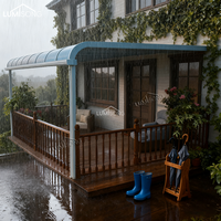 Auvent de porte manuel en alliage d'aluminium de qualité supérieure, auvent anti-pluie, panneau en polycarbonate résistant aux UV, style moderne et luxueux, résidentiel
