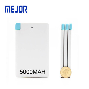 Batterie externe ultra-fine 5000 mAh avec câble intégré, charge rapide Type-C, portable et personnalisable - Product Image 1