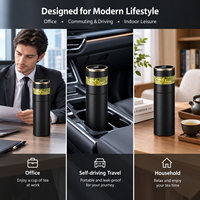 Bouteille isotherme intelligente avec affichage LED de la température, 450 ml, séparation thé/eau, en acier inoxydable, avec couvercle et logo personnalisé