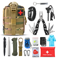 Trousse de premiers secours tactique, sac de survie Molle, équipement d'urgence pour l'extérieur avec outils multiples pour le camping, la randonnée, l'aventure, logo personnalisé
