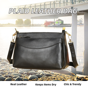 Bolso Bandolera/Cruzado Unisex de PU con Patrón Lichee, Impermeable, con Cremallera y Correa de Cadena, Capacidad de 2-2.9L, Portátil, Ligero, Moderno, para Uso Diario - Product Image 2