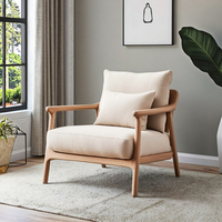 Fauteuil paresseux moderne pour chambre et appartement, idéal pour la lecture et le repos, confortable, semi-allongé, en bois massif