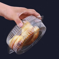 Boîte à tiramisu en plastique transparente PET jetable de 6/8 pouces avec logo en relief personnalisé par le fabricant, emballage pour gâteaux et pizzas