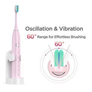 Vibrosonic แปรงสีฟันไฟฟ้าอัจฉริยะ, สำหรับผู้ใหญ่ชาร์จได้8แปรงขนาดกลาง5โหมดจับเวลา2นาที IPX7กันน้ำ - Product Image 1
