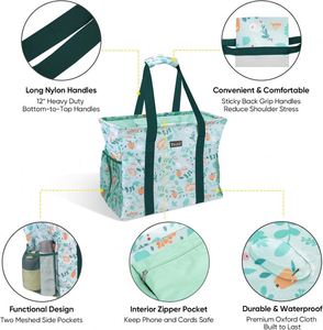 Sac fourre-tout de plage en maille réutilisable, extra large, pour femmes, avec fermeture éclair, vente en gros d'usine BSCI - Product Image 3