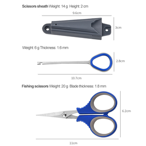Ciseaux de pêche personnalisés trois-en-un multifonctionnels, petits ciseaux de pêche puissants pour ligne de pêche au <span class=keywords><strong>poisson</strong></span>-chat - Product Image 2