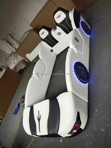 Lit de voiture pour enfants tout compris à dossier haut lit de course pour enfants lit de dessin animé de voiture de sport pour garçon - Product Image 3