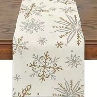 Chemin de table de Noël personnalisé imprimé motif dessin animé, décorations festives pour la maison et l'hôtel, pour dîners en extérieur et fêtes, en jacquard tissé lin/coton