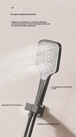 Ensemble de douche thermostatique en laiton massif chromé, avec jets de pluie doux, fixation murale, cartouche céramique, et amplification de la pression de l'eau