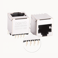 Conector Modular de Red Ethernet RJ45 Cat5/Cat5e/Cat6/UTP/8p8c Hembra Sin Blindaje, Chapado en Oro, Carcasa PA46, Conector de Orificio