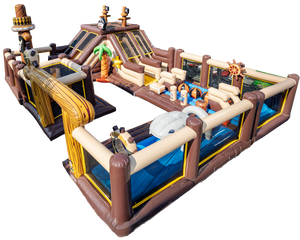 Circuito de Aventuras Inflable al por Mayor con Material de PVC Ecológico, Capacidad para 20 Personas, para Parques de Diversiones - Product Image 1