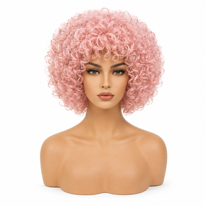 Peluca de Cabello Sintético Afro Rizado Corto para Mujer, para Fiestas, Cosplay, <span class=keywords><strong>Carnaval</strong></span>, Disfraces, Venta al Por Mayor, Proveedor Directo de Fábrica - Product Image 6