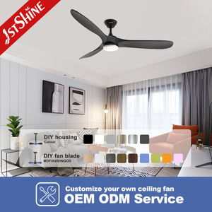 Ventilador de techo Led 1stshine para interiores, madera maciza negra, DC, Motor silencioso, iluminación ajustable remota, luz de ventilador de techo - Product Image 4