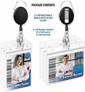 Porte-badge rétractable avec mousqueton et clip, étui vertical étanche pour carte d'identité – Offre Spéciale - Product Image 6