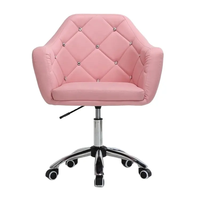 Beauté ongles universel en cuir PU rose bureau inclinable pédicure meubles ongles client chaise salon tabouret