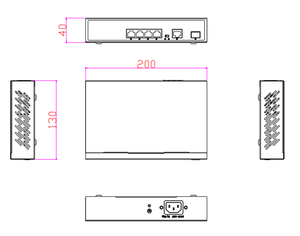 สวิตช์ HZGWS ยี่ห้อ Gigabit 5 พอร์ต สมาร์ท AI PoE รองรับ VLAN พร้อม Uplink SFP สำหรับกล้องวงจรปิด CCTV - Product Image 2