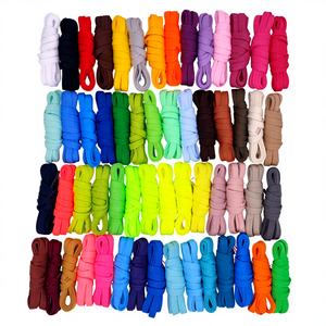 Customizable High Quality 8mm Width 120cm Single Layer <strong>Samples</strong> Polyester Shoe Laces 18 Colors Flat for <strong>Sneakers</strong> - Product Image 1