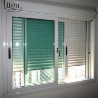 Fenêtre coulissante monobloc en aluminium avec volet roulant électrique intégré, vitrage Low-E pour l'extérieur des maisons insonorisées