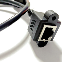 XXD RJ45 Montaje en panel Cable de extensión macho a hembra Cat5e Cable Ethernet de parche con bloqueo de tornillo Cables de comunicación de 1 a 4 puertos