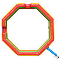 Terrain de jeu gonflable octogonal portable pour enfants avec porte d'entrée pour fêtes en extérieur et location