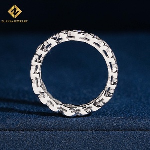 แหวนเพชรแล็บโกรว์ ZUANFA JEWELRY ทรงกลมเจียระไนแบบบริลเลียนท์ ฝังเพชรแบบเบเซล แหวนแต่งงานคลาสสิก - Product Image 2