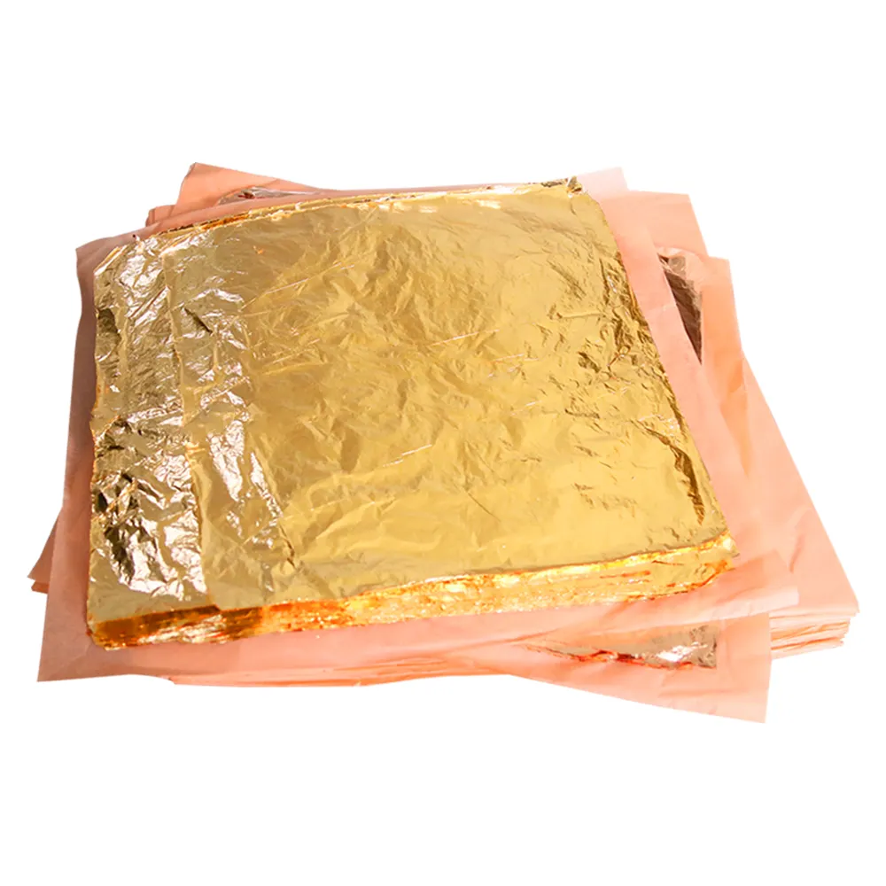 16x16 см 10000 листы/коробка Имитация листового золота листы для Ногтей Мебель Настенный декор цвет #2,5 сусальное золото без подкладочной бумаги