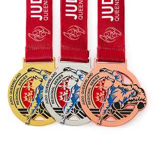Available Template Gold Silver Bronze Custom Soft Enamel logo 3D Metal Sport Club Judo <strong>Medal</strong> <strong>Hanger</strong> - Product Image 2