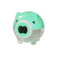 Alcancía Digital con Forma de Cerdo de Dibujos Animados, Divertida, Personalizada, con Reloj Digital LCD y Alarma