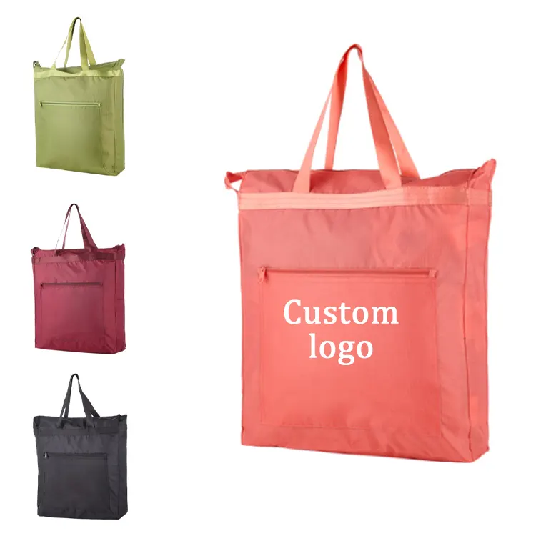 पुन: प्रयोज्य पर्यावरण शॉपिंग बैग ढोना निविड़ अंधकार ऑक्सफोर्ड दुकानदार पोर्टेबल बड़े क्षमता कंधे हैंडबैग तह किराने बैग पाउच के साथ