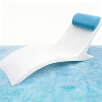 Chaise longue en fibre de verre en forme de S, résistante aux UV, imperméable, résistante à la corrosion, pliable et découpable pour hôtel, villa, piscine