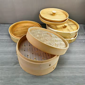 Pequeño pedido chino alto 12 pulgadas bambú Vegetalble vapor conjunto madera hecho a mano cocina amarilla con mango para dumpling <span class=keywords><strong>Dim</strong></span> <span class=keywords><strong>Sum</strong></span> - Product Image 4