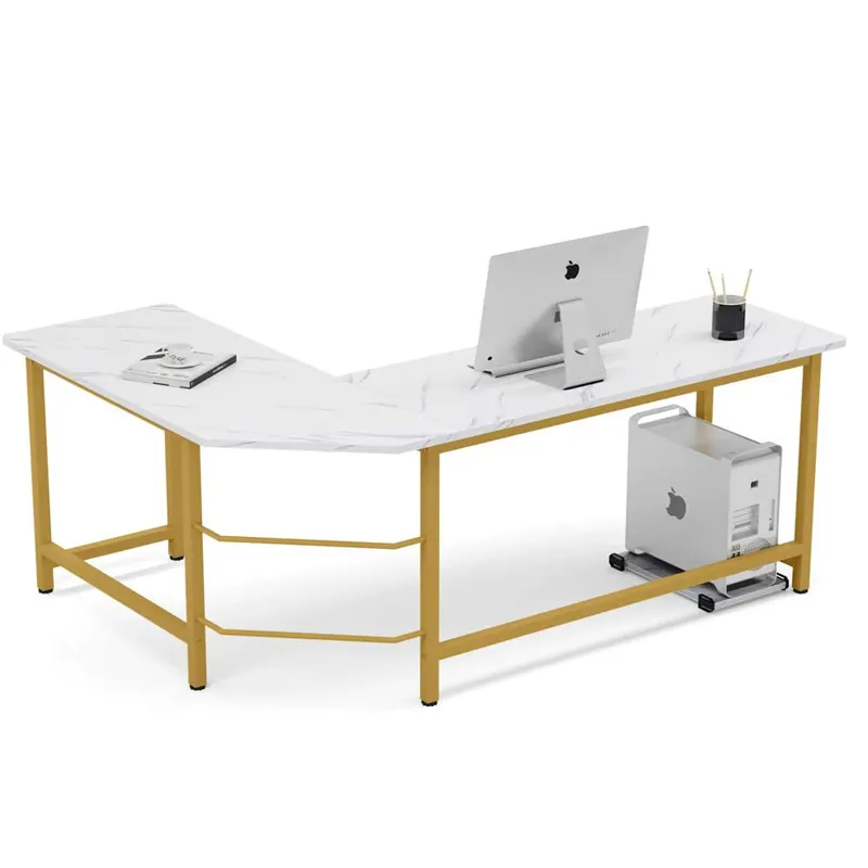 Gratis Sampel Meja Lipat Putih Bentuk L, Stan Kaca Kafe Internet Dapat Dilipat Set Atas Meja Komputer Dinding untuk Rumah
