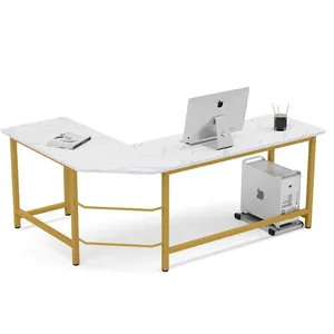 Mesa plegable de cristal con forma de L para Internet café, mesa de muestra gratis, para juegos, Ordenador de pared