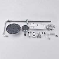 Chaud froid salle de bain laiton argent Chrome panneau de douche mural multifonctionnel pluie Jet pulvérisation pluie pommeau de douche ensemble