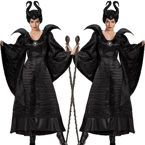 Disfraz de <span class=keywords><strong>Maléfica</strong></span> (La Bella Durmiente) - Vestido de Bruja Negra con Conjunto de Diadema con Cuernos, Disfraz de Cosplay de <span class=keywords><strong>Película</strong></span> de Televisión para Mujer Adulta - Product Image 4