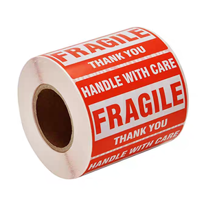 Fábrica al por mayor de plástico térmico etiquetas de envío pegatina <span class=keywords><strong>3x2</strong></span> pulgadas rojo frágil personalizado UV para supermercado almohada código de barras - Product Image 5