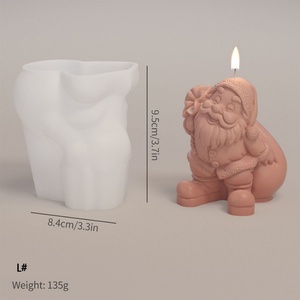 Nouvelles idées : moule à bougie de Noël DIY, moule en silicone Père Noël pour la coulée de résine, le plâtre, l'argile polymère, la décoration intérieure - Product Image 6