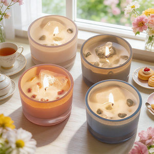 <span class=keywords><strong>Bougie</strong></span> de Manifestation et de Purification Énergétique en Verre <span class=keywords><strong>D</strong></span>époli Pastel pour Acheteurs de Boutiques Spirituelles, Vente en Gros - Product Image 6