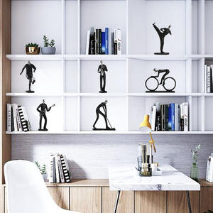 Estatua <span class=keywords><strong>de</strong></span> Músico Abstracta Negra <span class=keywords><strong>de</strong></span> Resina, Figura Artificial, Modelo <span class=keywords><strong>de</strong></span> Personaje, Decoración para Vinoteca, Figura <span class=keywords><strong>de</strong></span> <span class=keywords><strong>Anime</strong></span> Pintada a Mano - Product Image 5