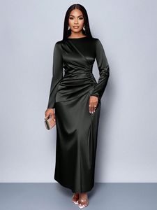 Robe de <span class=keywords><strong>soirée</strong></span> élégante de <span class=keywords><strong>haute</strong></span> qualité, couleur unie, tendance automne, vente en gros - Product Image 3