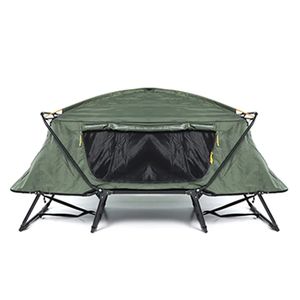 Tente de <span class=keywords><strong>toit</strong></span> de <span class=keywords><strong>voiture</strong></span> hors sol en toile OEM, tente de camping pliable en aluminium pour la pêche en plein air, imperméable, <span class=keywords><strong>lit</strong></span> de camping - Product Image 4