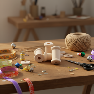 Bobine di Legno Ilan 16x27 mm, Set da 4 Pezzi, Materiali per Artigianato - Product Image 2