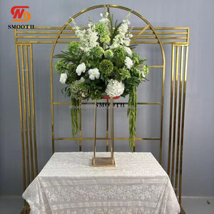 ซุ้มแต่งงานสีทองเงา ฉากหลังดอกไม้ ขาตั้งเหล็ก ฉากเวที งานพิธี งานเลี้ยง ตกแต่งบ้าน อุปกรณ์ประกอบฉากโลหะชุบทอง - Product Image 6