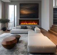 Cheminée électrique à vapeur d'eau 3D à flamme automatique pour la décoration intérieure, avec télécommande et lumière LED