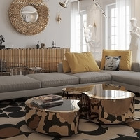 Table basse italienne de luxe en acier inoxydable à motif de vagues de créateur simple avec bosse irrégulière en métal léger