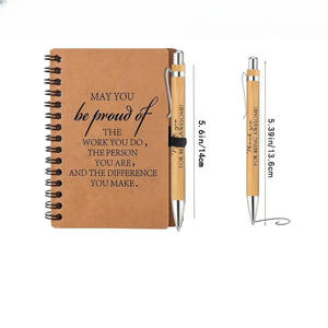 Mini carnet en papier kraft en spirale, ensemble cadeau d'appréciation des employés, stylo à bille - Product Image 6