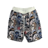 Shorts d'été en polyester imprimé, nouvelle collection haut de gamme, tendance, décontractés, avec cordon de serrage, pour hommes et femmes, élégants, amples, polyvalents, respirants, pour le sport